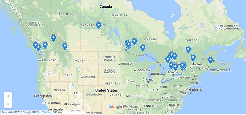 canada houseboat rentals map